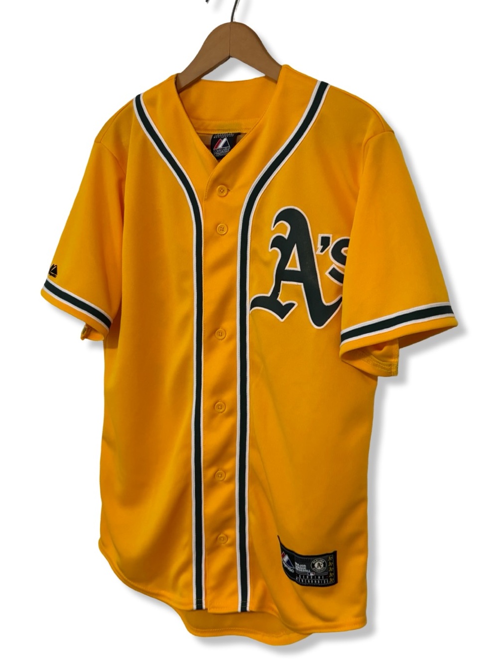 Majestic Oakland A's Yonis Cespedes Yellow & Green Baseball Jersey